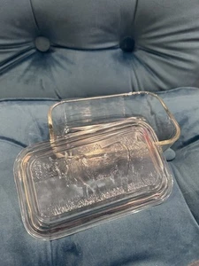 Vintage Glass Arcoroc France Glass Butter Dish Cheese Box Cow On Top - Picture 1 of 4