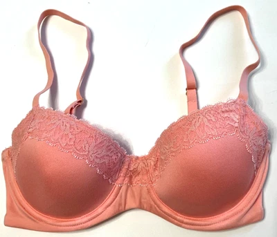 Sujetador con aros espaciador convertible discreto Natori 32C nuevo sin etiquetas 721298 melocotón Foto 1 de 4