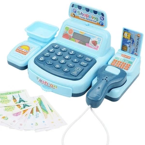 Set registratore cassa supermercato giocattolo per bambini con scanner cassiere playset- - Foto 1 di 12