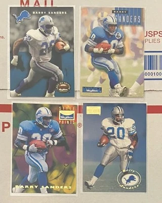 Lot of 4 Barry Sanders 1993 Skybox, 1994 Skybox Impact, 1995 & 1996 Skybox - Image 1 of 4