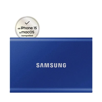 SAMSUNG Portable SSD T7 PC/Mac Festplatte, 1 TB SSD, extern, Indigo blue - Bild 1 von 3