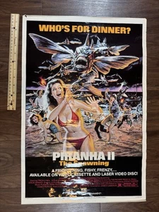 Vintage 1984 Piranha II Video Poster - Picture 1 of 13