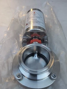 2 1/2" Pneumatic Actuator Butterfly Valve Gate Tri Clamp Sanitary SS316L - Picture 1 of 3