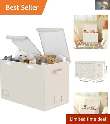 Versátil y elegante cofre de juguete con tapas dobles abatibles - Ideal para niños pequeños Foto 1 de 4