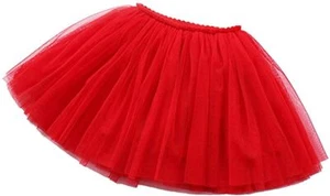 BUENOS NINOS Girls 3 Layer Dress Up Tutu Princess Ballet Dance Party Skirt Red - Picture 1 of 6
