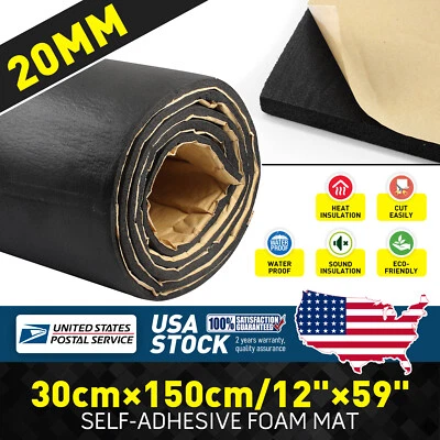 Car Auto Sound Deadener Heat Insulation Soundproof Self-adhesive Foam Mat NEW - Image 1 of 4