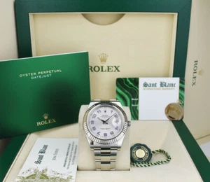 ROLEX - 18kt White Gold & SS DateJust II Silver Arabic Dial 116334 - SANT BLANC - Picture 1 of 7