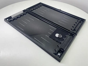 Backgammon glass Set Board Game "Carbon imitation style". Custom backgammon. - Picture 1 of 4