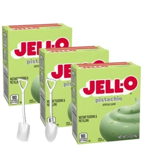 Jell-O Pudding 3,4 Unzen Box (3er Pack) Mini Schaufel Löffel (Pistazie) - Bild 1 von 1