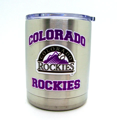 Colorado Rockies MLB Stainless Steel Lowball Whisky Rocks Tumbler 12 oz Cover