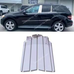6Pcs Chrome Pillar Post Cover Trim For Benz ML Class W164 2006-2011 - Picture 1 of 10