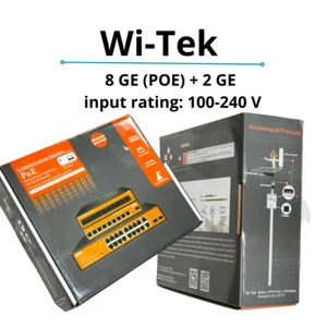 Gigabit 8 port POWER OVER ETHERNET brand WI-TEK POE swtich black - Picture 1 of 5