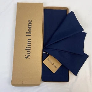 Solino Home Baumwolle Leinen Tischsets 4er Set Stoff Stoff Marine Tischsets 14x19 - Bild 1 von 6