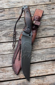 FIF HANDMADE CARBON STEEL TACTICAL FIGHTING HUNTING BOWIE KNIFE & LEATHER SHEATH - Picture 1 of 4