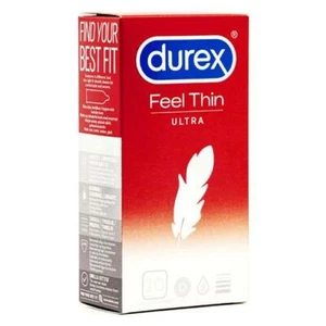 Durex Feel Thin Ultra * Extra Sensitive Natural Feel Lubricated Condoms * Box 10 - Picture 1 of 3