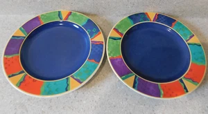 Oneida Vibrato Table Trends Stoneware Bread And Butter Salad Plate 8.125" 2 Pc - Picture 1 of 7
