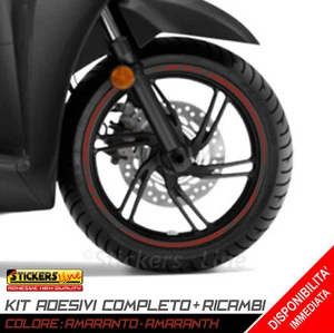 Adesivi Cerchi Honda SH 125 150 300 strisce adesive ruote colore AMARANTO Rac. 2 - Foto 1 di 1