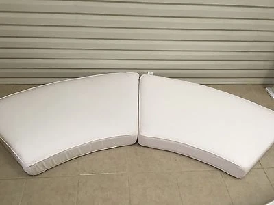 2 pc Frontgate Monterey Outdoor Patio Loveseat Sofa Cushions 27x104 white NEW - Image 1 of 2