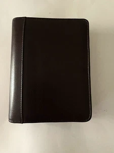 Franklin Quest Brown Top Grain Verona Leather Zip Around 6 Ring Binder 9 x 7 - Picture 1 of 9