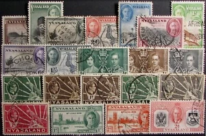 1937-51 NYASALAND #51-91: F/VF Used 'KGVI' selection of 21 all-different - Picture 1 of 2