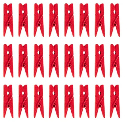 24 x Mini Klammern 2,5 cm Holz ROT Wäscheklammern Adventskalender Hochzeit - Bild 1 von 2