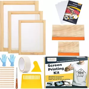 23-Piece Screen Printing Kit with Frames, Squeegees, Film & Tape - Picture 1 of 7