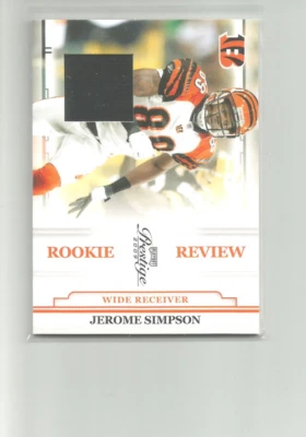 2009 PLAYOFF PRESTIGE ROOKIE REVIEW MATERIALS #27 JEROME SIMPSON   F74 - Image 1 of 2