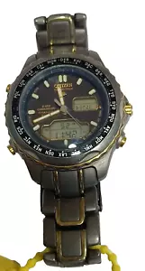 C6505-Q00567 CTITZEN ECO DRIVE TITANIUM CHRONO WATCH FOR MEN JC-8 - Picture 1 of 12