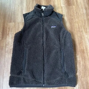 Women's Patagonia Retro-X Deep Pile Fleece Vest Dark Gray Women's Sz S - Picture 1 of 5