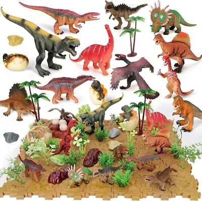 BEE BEE RUN 85 PCS Realistic Dinosaur Figures Playset, Educational Dinosaur Toys