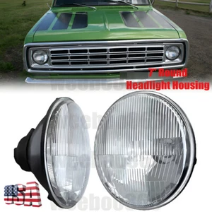 DOT Pair 7" inch Round LED Headlights Hi/Lo Housing For Dodge Dart 64-1976 D100 - Picture 1 of 6