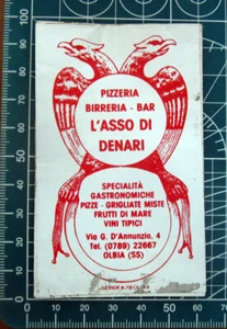 L'asso di denari Pizzeria Olbia AUFKLEBER STICKER VINTAGE NEU ORIGINAL - Bild 1 von 2