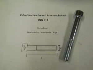 10 x M 16 x 110 -DIN 912- TORNILLOS CILÍNDRICOS CON HEXÁGONO INTERIOR 8.8 - Imagen 1 de 3