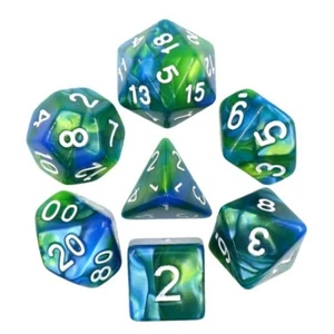 Juego de dados RPG de 7 troqueles Blend (azul/verde) nuevo ND-1633 - Imagen 1 de 1