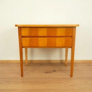 Minikommode Buche 1960er Jahre mit 2 Schubladen glänzend lackiert restauriert - Bild 1 von 8