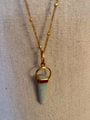 Collar Larimar Piedras Preciosas Cristal Punta Oro 14kt Lleno Hecho a Mano Foto 1 de 4