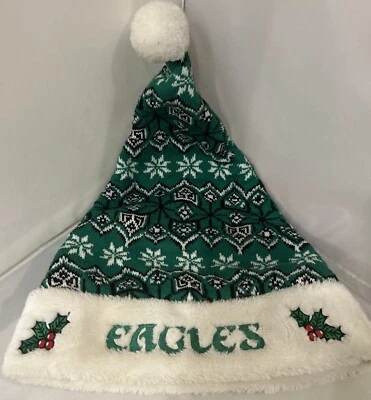Philadelphia Eagles Kelly Green  Throwback Knit Santa Christmas Hat - Image 1 of 4