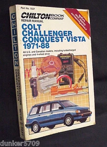 MANUAL DE REPARACIÓN CHILTON COLT - CHALLENGER - CONQUEST - VISTA 1971-88 PARTE # 7037 - Imagen 1 de 7