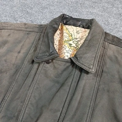 Chaqueta de bombardero Mirage de cuero marrón para hombre talla L cremallera completa piloto de aviación de colección Foto 1 de 4