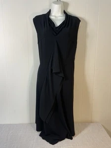Vera Wang Simply Black Dress XL X-Large ruffles Midi sleeveless summer formal - Picture 1 of 5