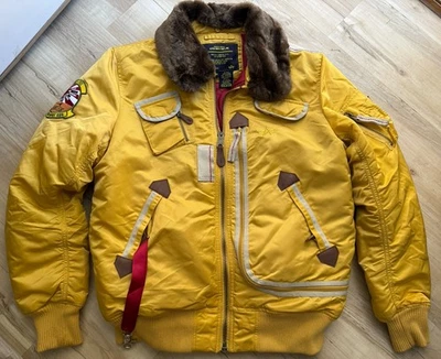 ALPHA INDUSTRIES Bomber B-15 Flight Jacket Fart-Pac Eagles Vintage Coat Sz Large - Image 1 of 4
