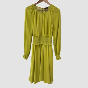 Kate Spade Green Mid Silk Long Sleeve Dress L ($498) NWOT - Picture 1 of 7