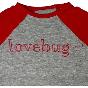 Play Little Sleepies Gray "Lovebug" Baseball TShirt 18-24 Months Toddler Casual - Bild 1 von 5