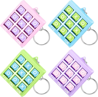 Llavero Tic Tac Toe para niños edades 8-12 favores de fiesta llaveros de plástico juego para Foto 1 de 4