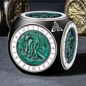 Roycevon 7 in 1 Spinner DND Dice Set, Metal D and D Dragon Dice with Gift Box - Picture 1 of 7