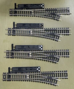 4 ATLAS WORKING R/H SNAP HO SCALE NICKEL SILVER #4 TURNOUTS W/ MOTORS- FREE SHIP - Picture 1 of 3