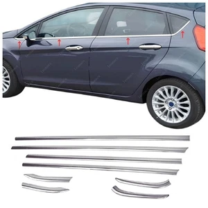 Chrom Fenster Rahmenverkleidung 4dr 8 Stück S.STAHL für Ford FIESTA VI von 2008 bis 2017 - Bild 1 von 9