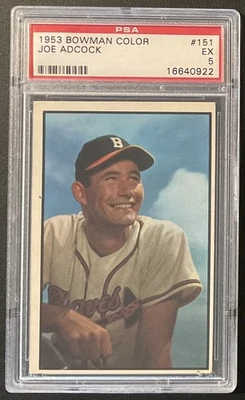 1953 Bowman Color #151 Joe Adcock PSA 5 EX - Image 1 of 2