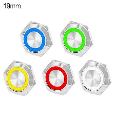Set 3 interruttori a pulsante impermeabili 19mm con luce LED per un facile contr - Immagine 1 di 4