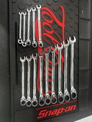 Snap On Tools 14pc 6-19mm 12-Point Metric Reversible Ratcheting Wrench Set USA - Image 1 of 4